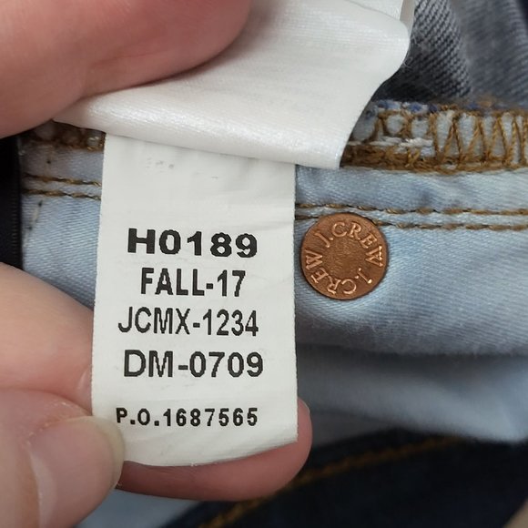 J. Crew Women's Toothpick Mid Rise Dark Wash Denim Blue Jeans Size 27 Casual - Picture 5 of 11